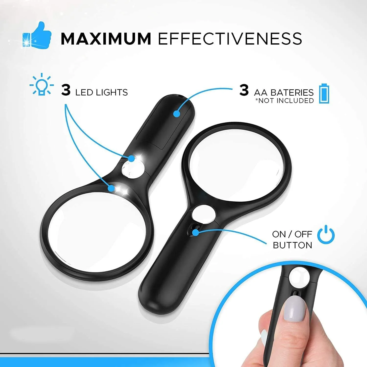 Handheld Magnifying Glass with Light