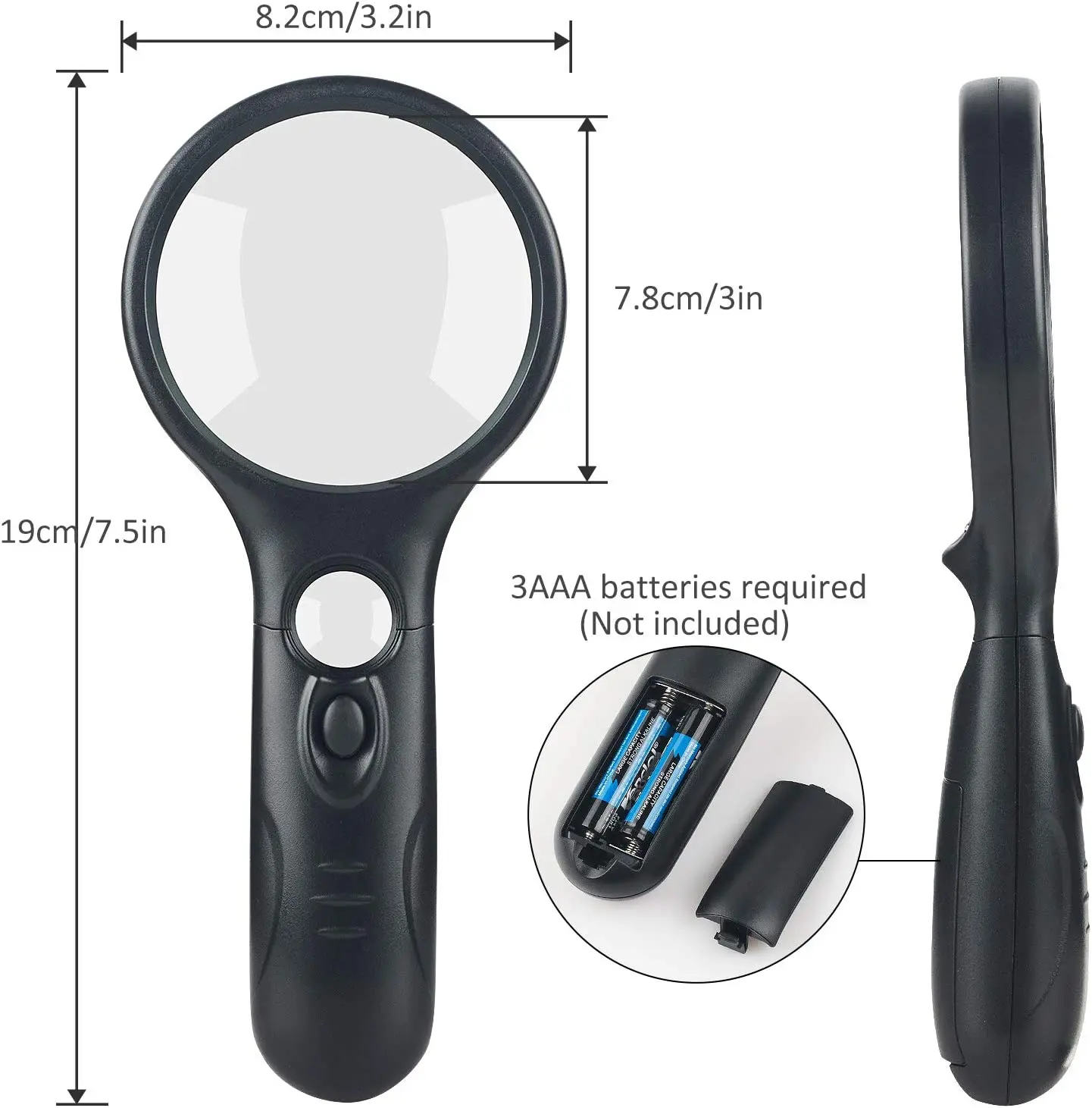 Handheld Magnifying Glass with Light