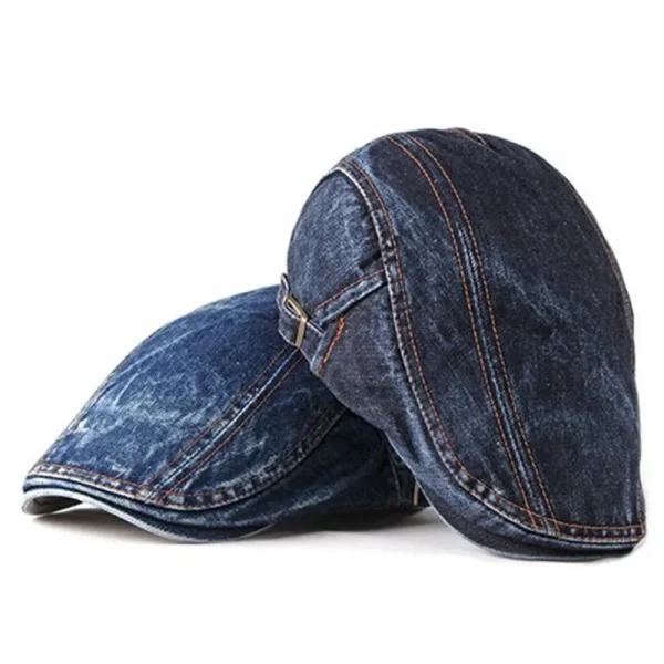 Denim Solid Newsboy Cap
