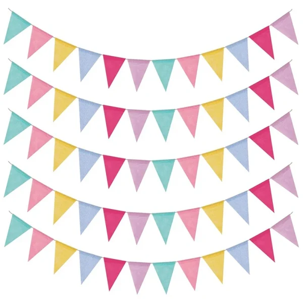Outdoor Waterproof Bunting UK 60 Flags 5 Packs Multicolor