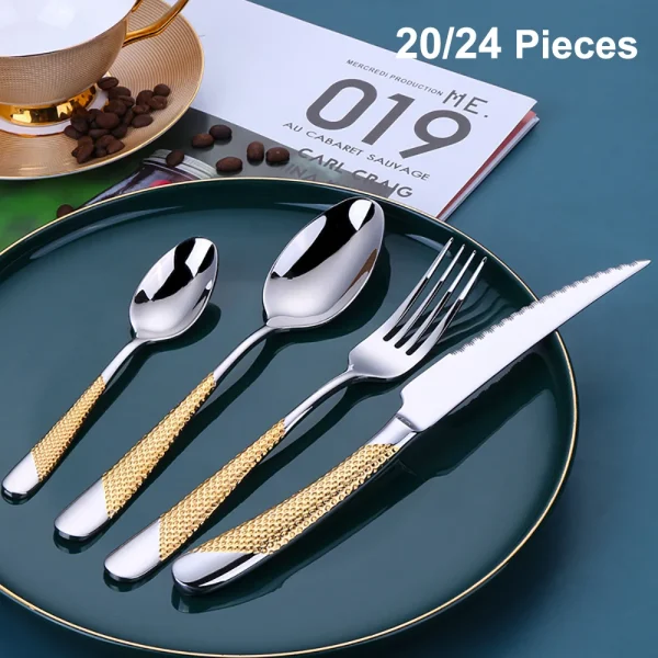 Sliver/Gold Plated Cutlery Set