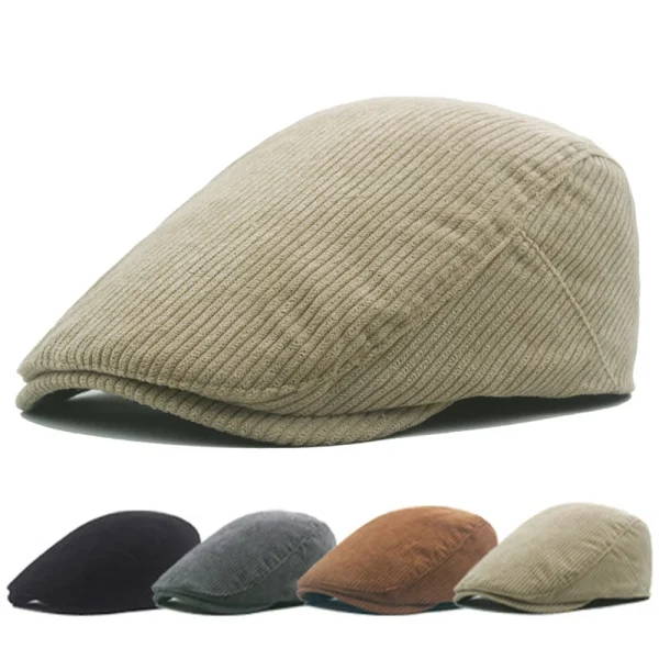 Vintage Corduroy Beret Sun Hat