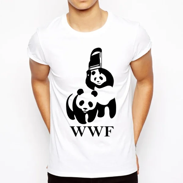 WWF Wrestling Panda Comedy Tshirt