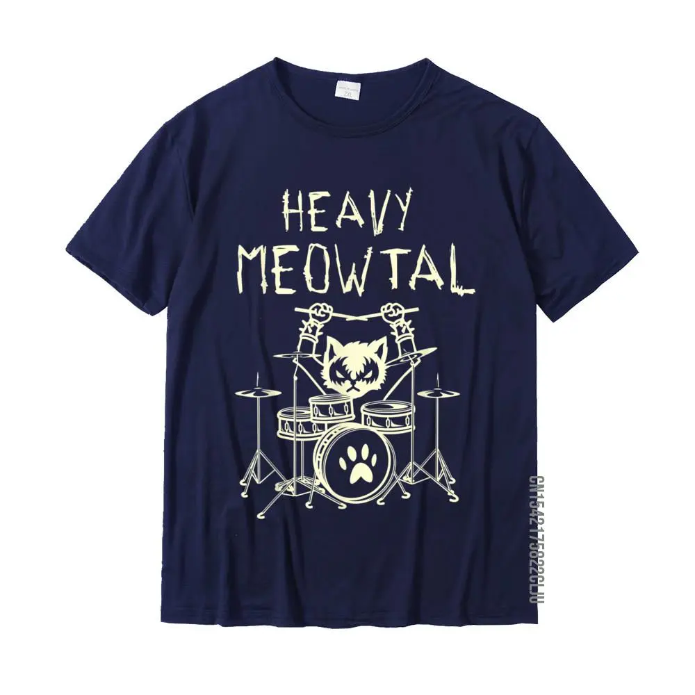 Design Summer Short Sleeve T Shirt Summer O-Neck 100% Cotton Men T Shirts Summer Tee-Shirt Plain Free Shipping Heavy Meowtal Cat Metal Music Gift Idea Funny Pet Owner T-Shirt__36191 navy