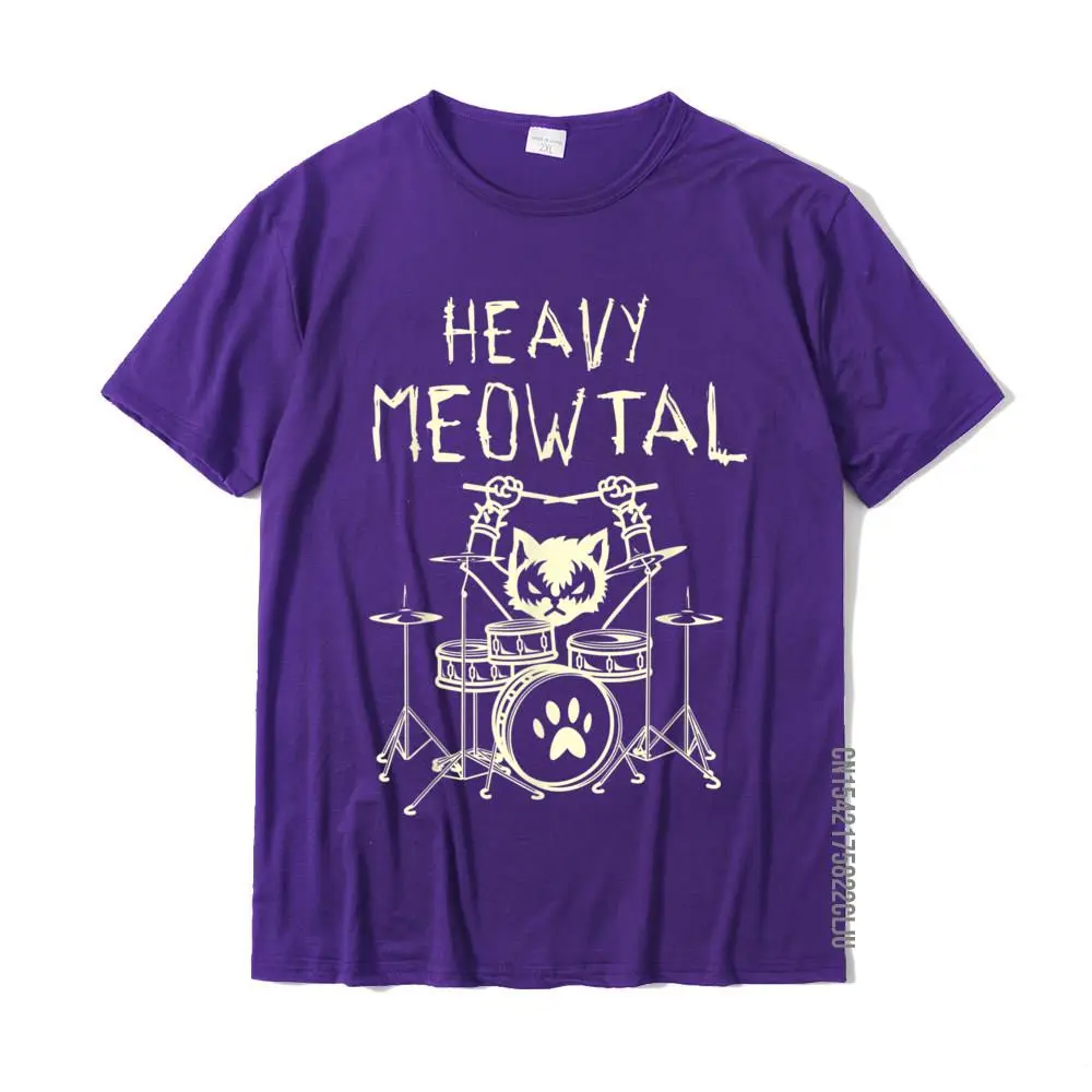 Design Summer Short Sleeve T Shirt Summer O-Neck 100% Cotton Men T Shirts Summer Tee-Shirt Plain Free Shipping Heavy Meowtal Cat Metal Music Gift Idea Funny Pet Owner T-Shirt__36191 purple