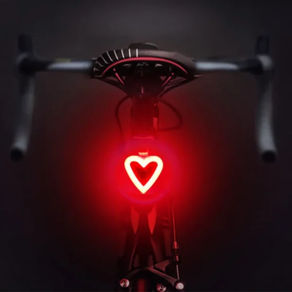 Heart Shape LED Bike Waterproof Night Taillight