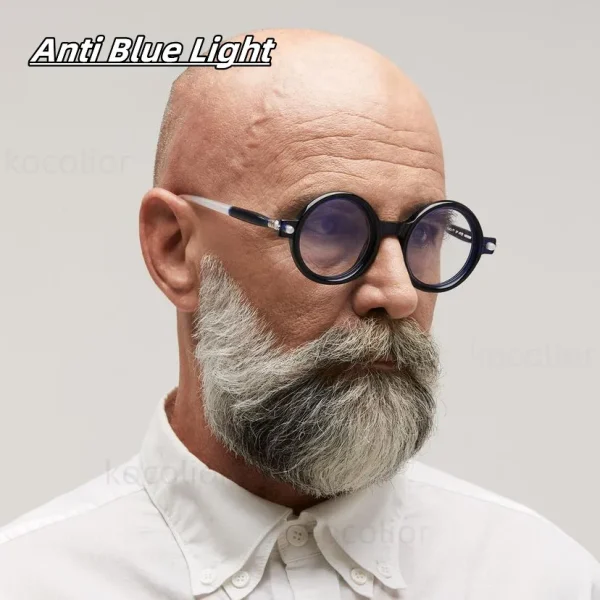 Designer Retro Round Anti Blue Light Glasses