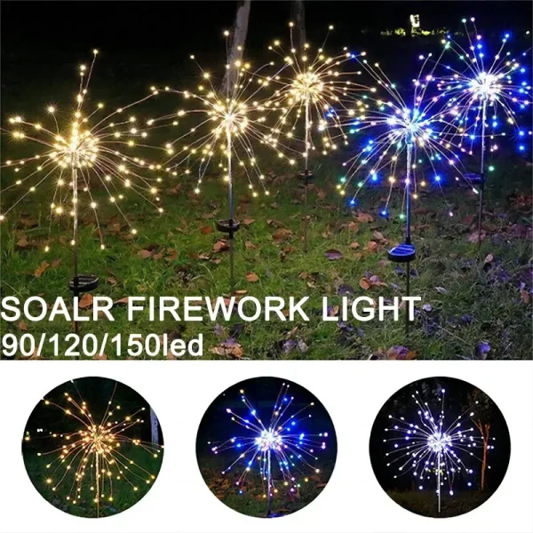 LED Solar Fairy Firework Lights for Garden