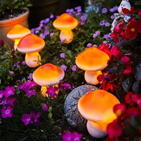 Mushroom LED Solar String Light for Gardens