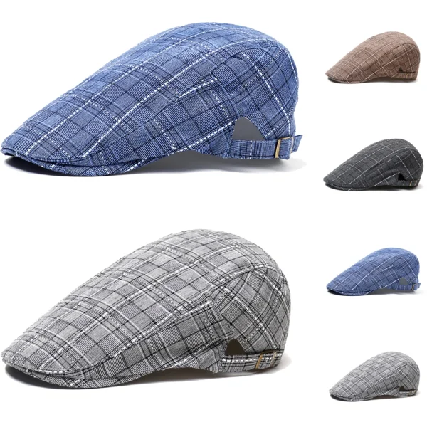 Men Cabbie Driving Style Flat Cap