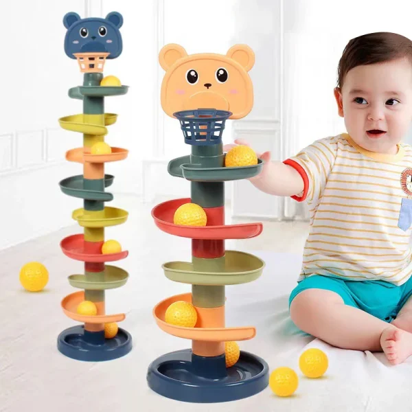 Rolling Ball Tower Toddler Stacking Rotating Track Toy