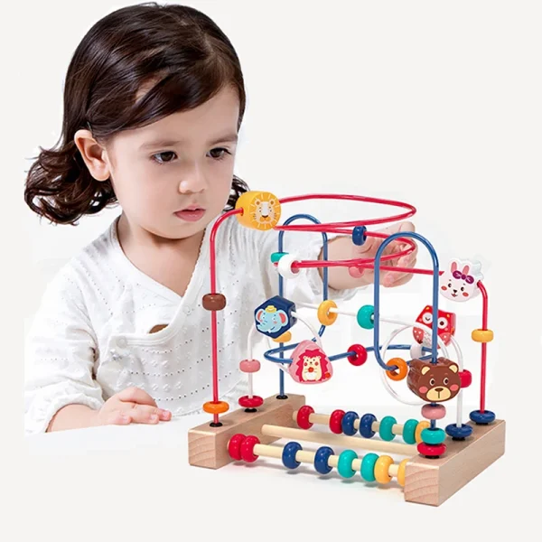Wooden Roller Coaster Bead Maze Baby Toy