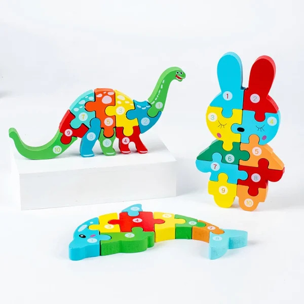 Animal Shaped Montessori Wooden Toddler Puzzles