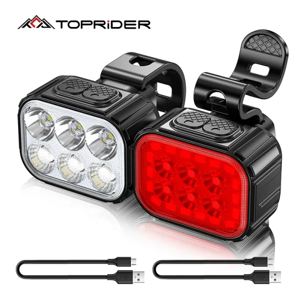 Powerful 550LM Bike Headlight & Taillight Set