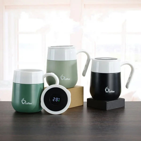 Smart Insulated Travel Coffee Mug with LED Temperature Display