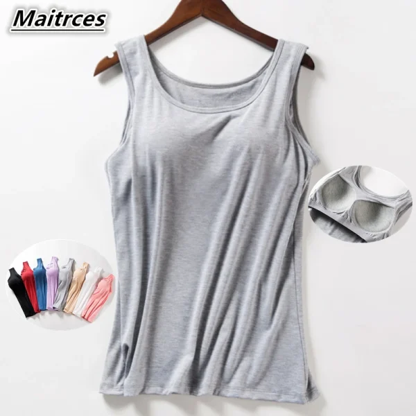 Summer Stylish Tank Tops Built in Bra