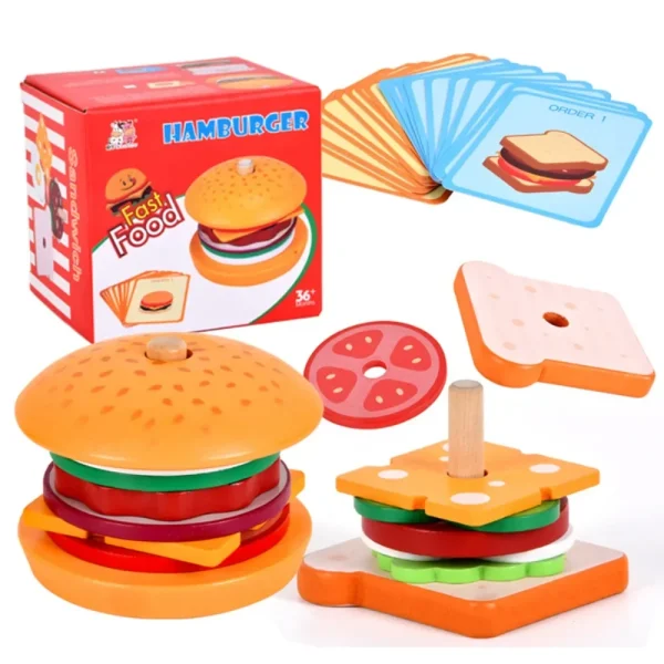Wooden Simulation Hamburger Kids Toy