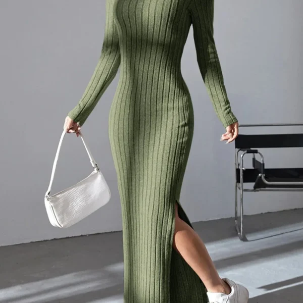 Black Crochet Knitted Dress Slim Fit UK