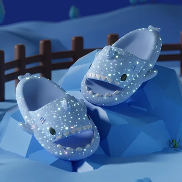 Fluorescence Shark Sliders Non-slip Flip Flops UK