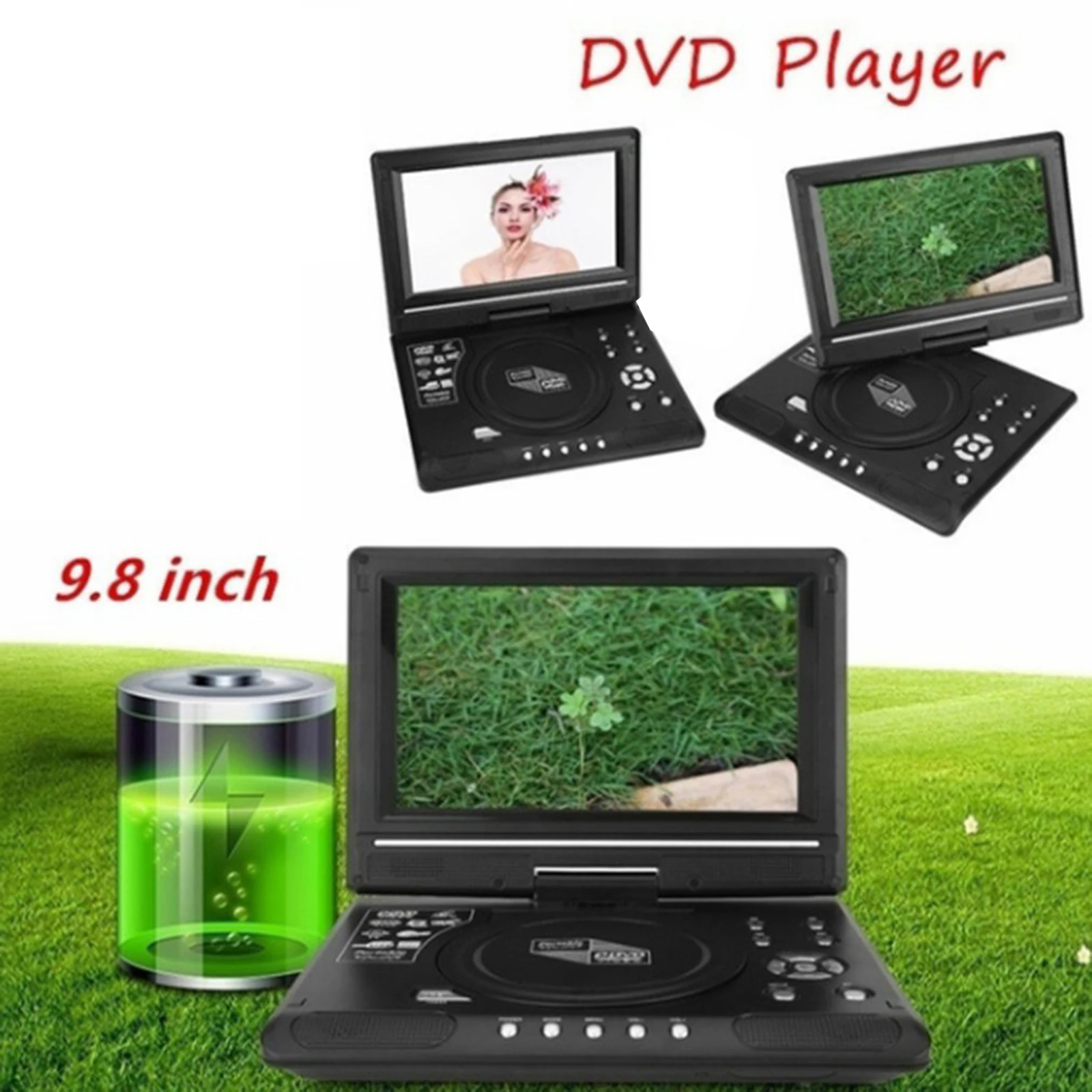 Portable DVD Player with Screen UK 9.8inch