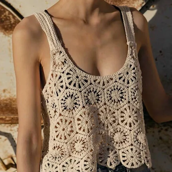 Vintage Crochet Cropped Floral Pattern