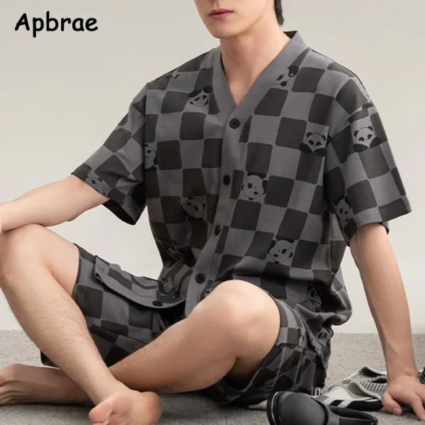 Plaid Print 100% Pure Cotton Pajamas for Men