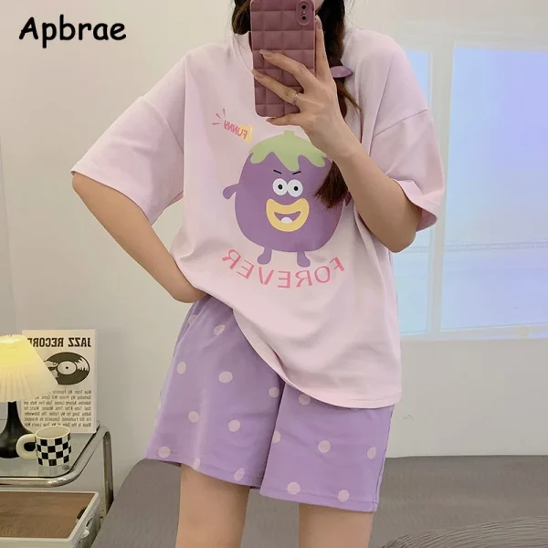 Pure Cotton Solid Color Pajamas for Women