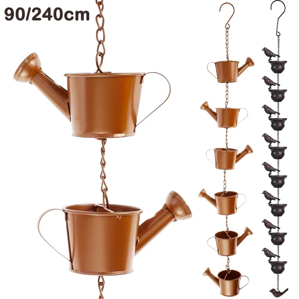 Metal Rain Chain Hanging Birds/Kettle UK