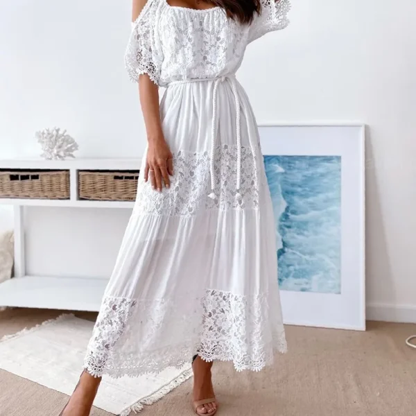 Cold Shoulder Maxi Beach Dress