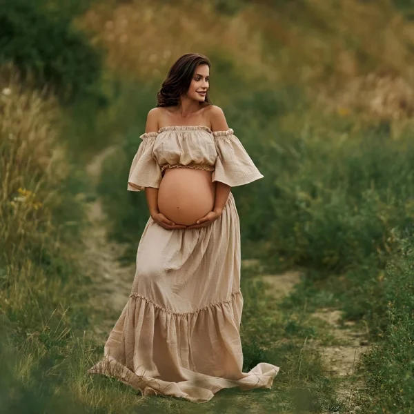 Women's Boho Two-Pieces Maternity Dresses