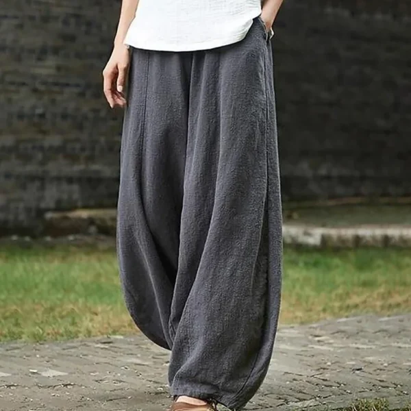Cotton Linen Style Summer Wide Leg Pants Women