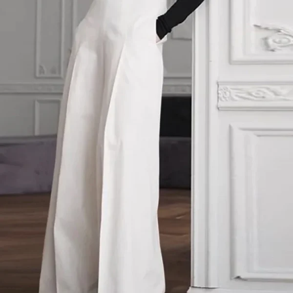 Summer High Waist Wide Leg Women Elegant Office Trousers