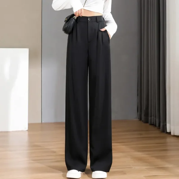 Korean High Waist Wide Legs Women'S Casual Trousers