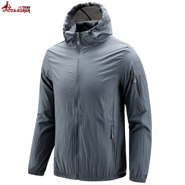 Men Summer Zip Pockets UV Sun Protection Jackets