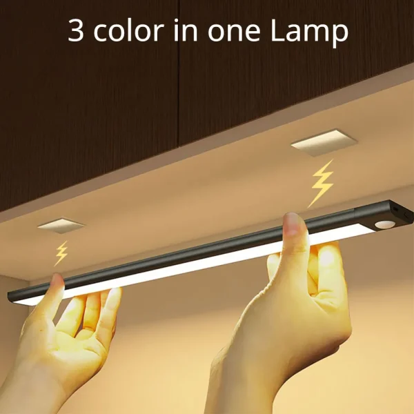 Motion Sensor Battery Operated Wireless LED Night Cabinet USB Rechargeable Light
