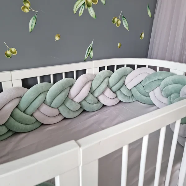 4 Strands Baby Bed Bumper Infant Knotted Cushion Crib Protector
