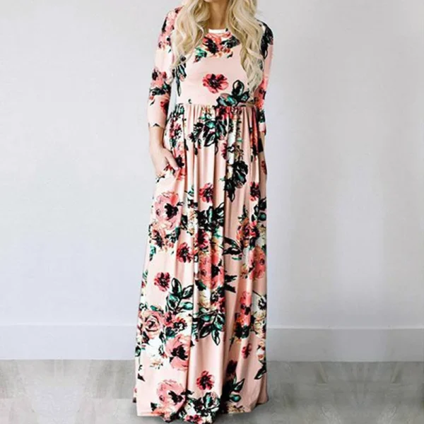 Summer Maxi Dress Floral Print Boho Beach Evening Party Long Sundress