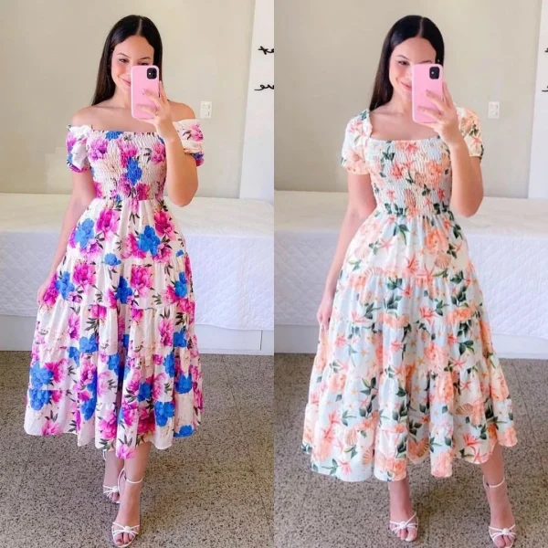 French Floral Print Maxi for Summer