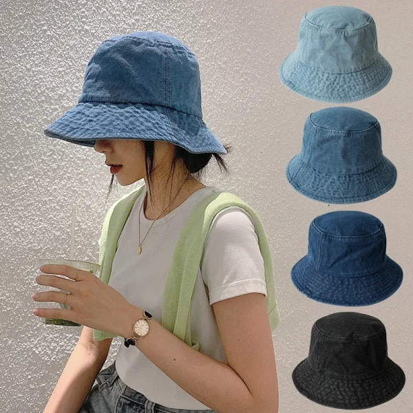 Retro Washed Cowboy Bucket Hat Women
