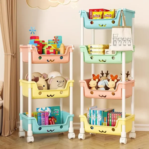 Kids Toys Trolley Bookshelf Storage Organizer