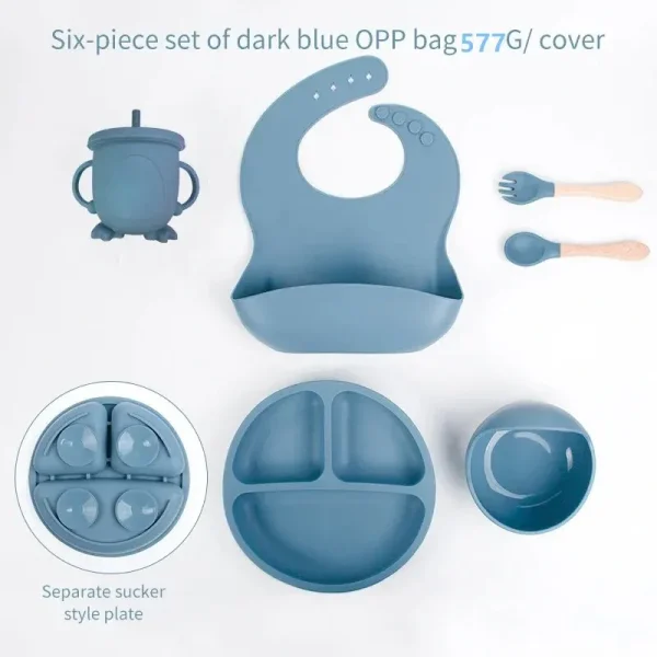 6 PCS Baby Meal Training Silicone Set