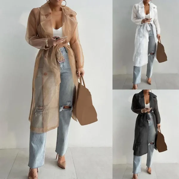Net Yarn See Through Coat