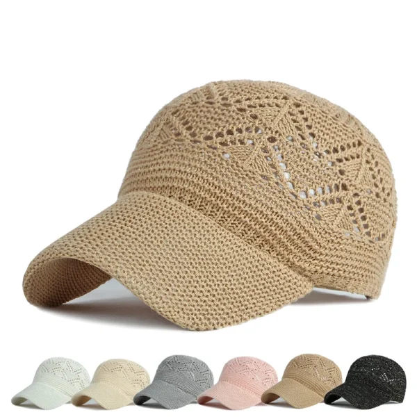 Summer Breathable Knit Baseball Cap for Women