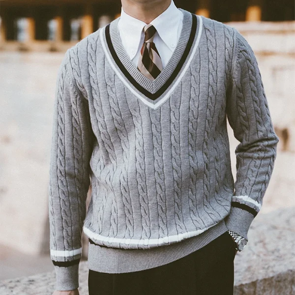 Premium Cricket Sweater Knitted V-neck Comfy