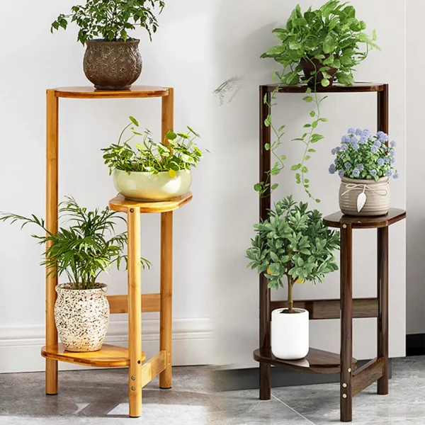 Corner Bamboo 3 Tier Plant Stand