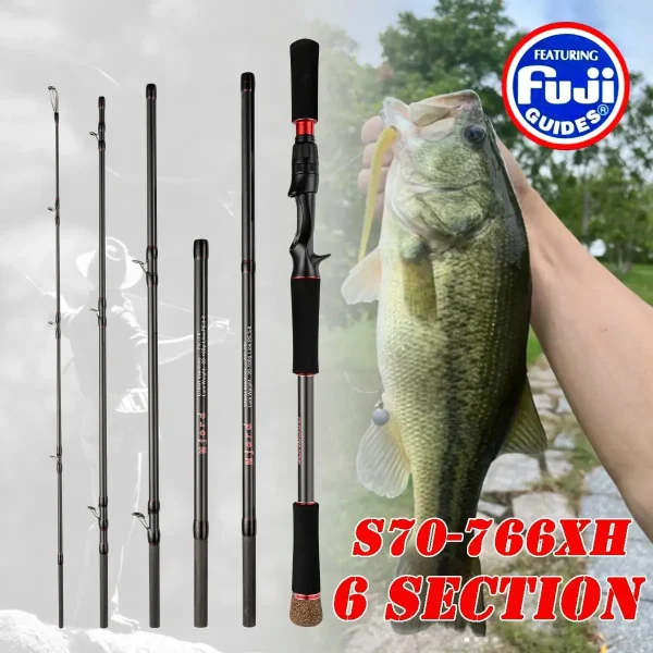 Portable Travel Fishing Rod 30T Carbon Fiber