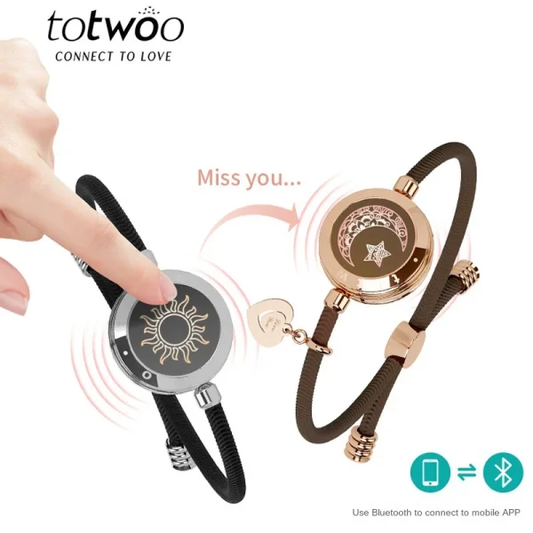 Long Distance Touch Light up & Vibrate Bracelets for Couples