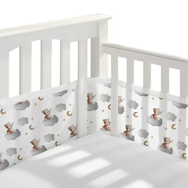 cot bumpers braided breathable mesh bumpers