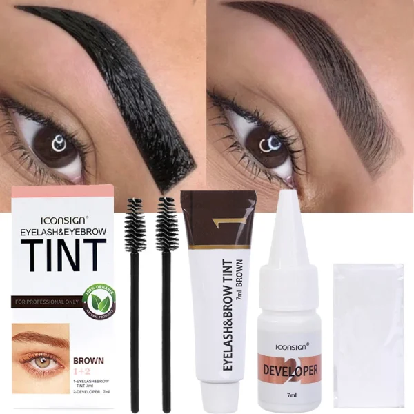 2in1 Waterproof Eyelash Eyebrow Dye Tint Kit Long Lasting