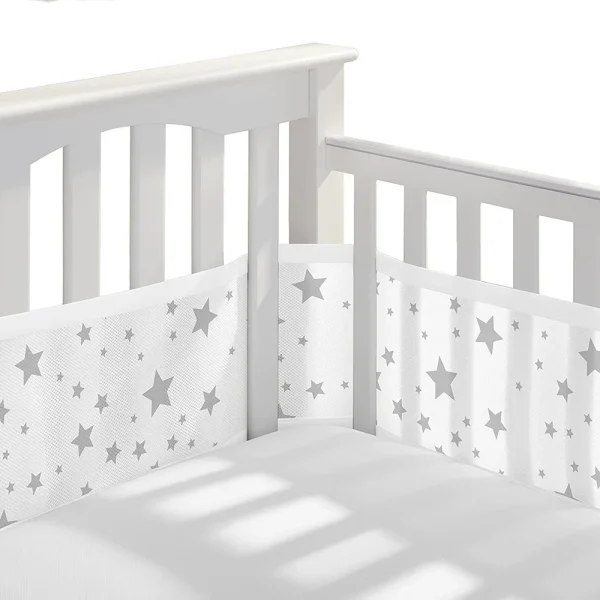 Breathable Mesh Bed Liner 4 Panel Cot Bumper
